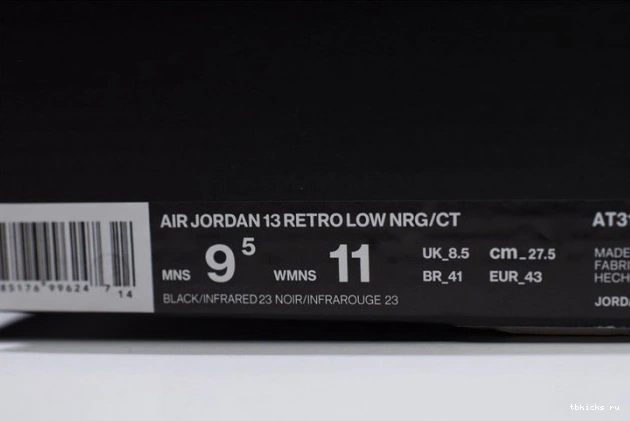 Cheap TB 13 Air Low Jordan Black x AT3102-006 Infrared Clot 0725